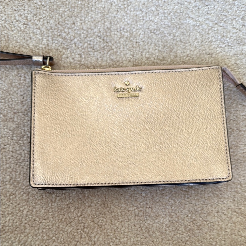 Kate Spade Gold Clutch with Wristlet